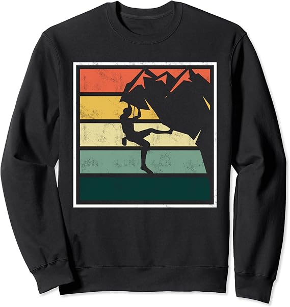 Retro Rock Climbing Sweatshirt Amazon.co.uk Clothing